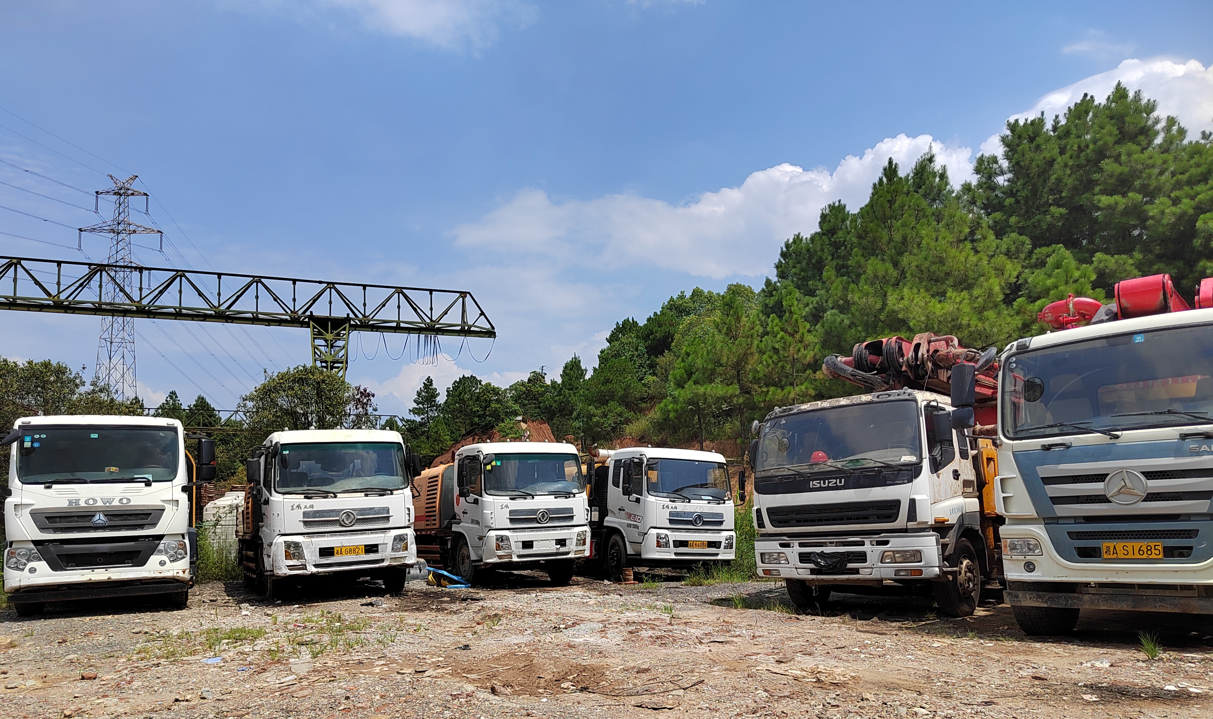 concrete pump truck yard